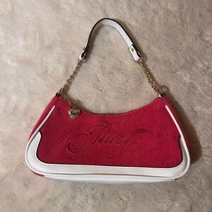 NWOT Juicy Couture Hot Pink Terry Cloth Shoulder Bag